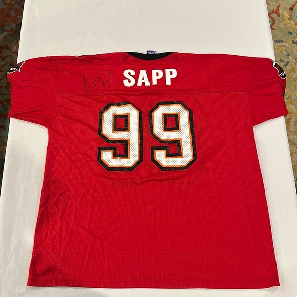 Warren Sapp‎ 99 autographed Tampa Bay Buccaneers champion XL Jersey EUC - Picture 1 of 7